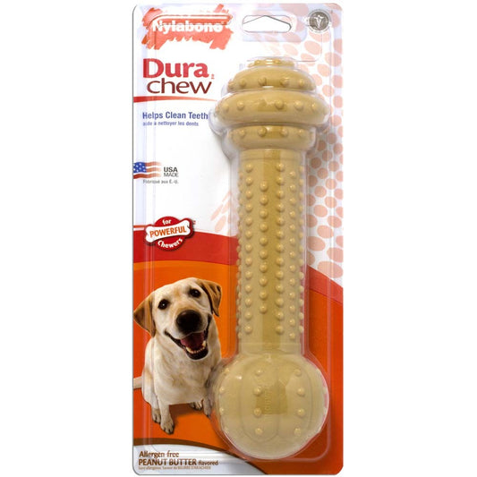 Nylabone Barbell Power Chew Durable Dog Toy Peanut Butter, 1ea/XXL/Monster 1 ct