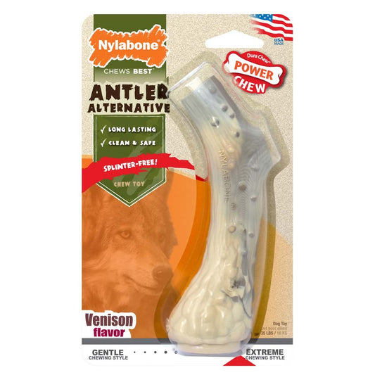 Nylabone Antler Alternative Power Chew Dog Toy Antler, Venison, 1ea/Medium/Wolf 1 ct