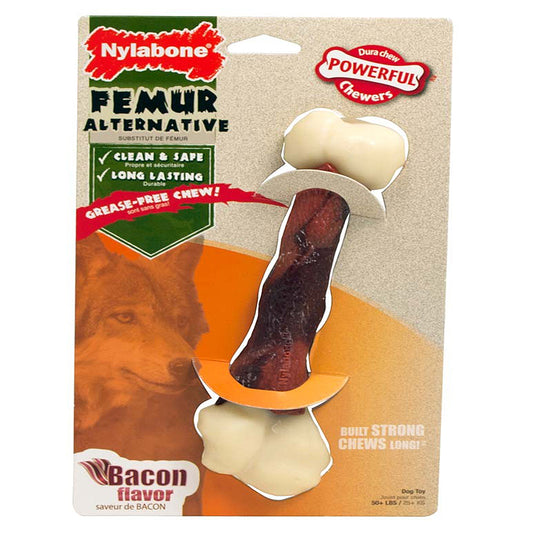 Nylabone Femur Bone Rawhide Alternative Power Chew Durable Dog Toy Femur, Bacon, 1ea/Large/Giant 1 ct