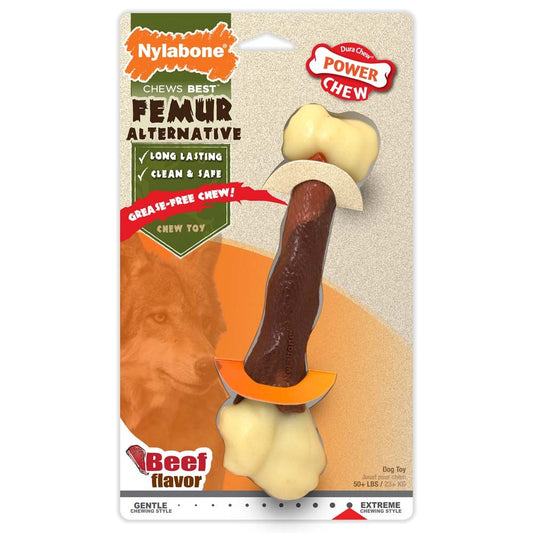 Nylabone Femur Bone Rawhide Alternative Power Chew Durable Dog Toy Femur, Rawhide, 1ea/Large/Giant 1 ct