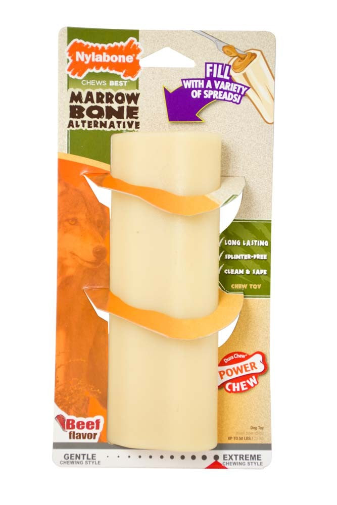 Nylabone Dura Chew Giant Marrow Bone Alternative Beef Flavor Dog Chew Toy Fillable Marrow, Beef, 1ea/Large/Giant 1 ct