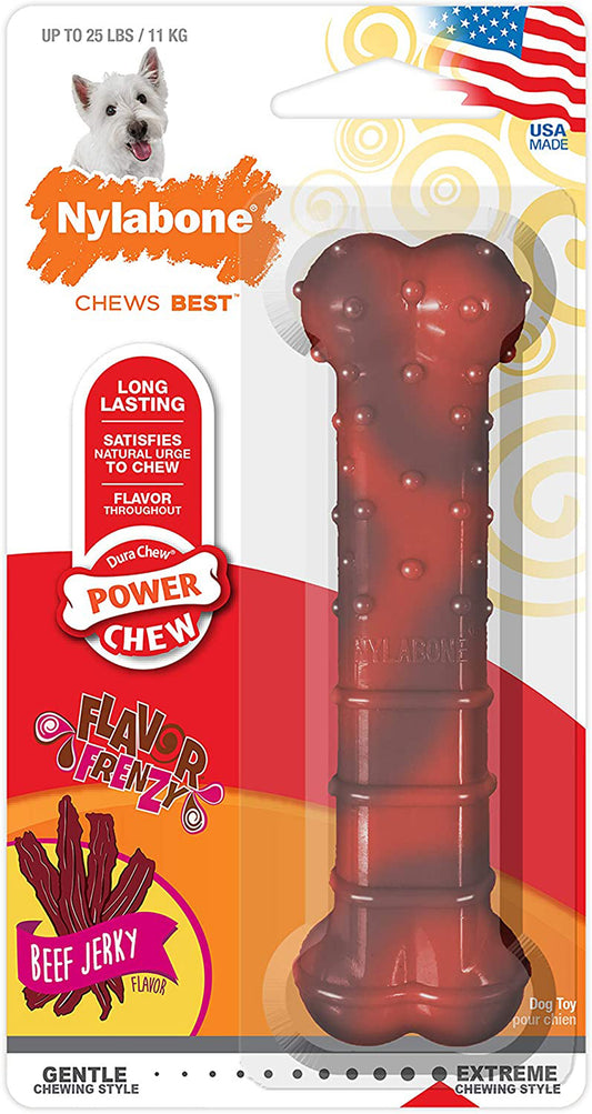 Nylabone Flavor Frenzy Power Chew Dog Toy Beef Jerky, 1ea/SMall/Regular 1 ct