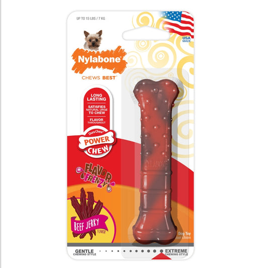 Nylabone Flavor Frenzy Power Chew Dog Toy Beef Jerky, 1ea/XS/Petite 1 ct