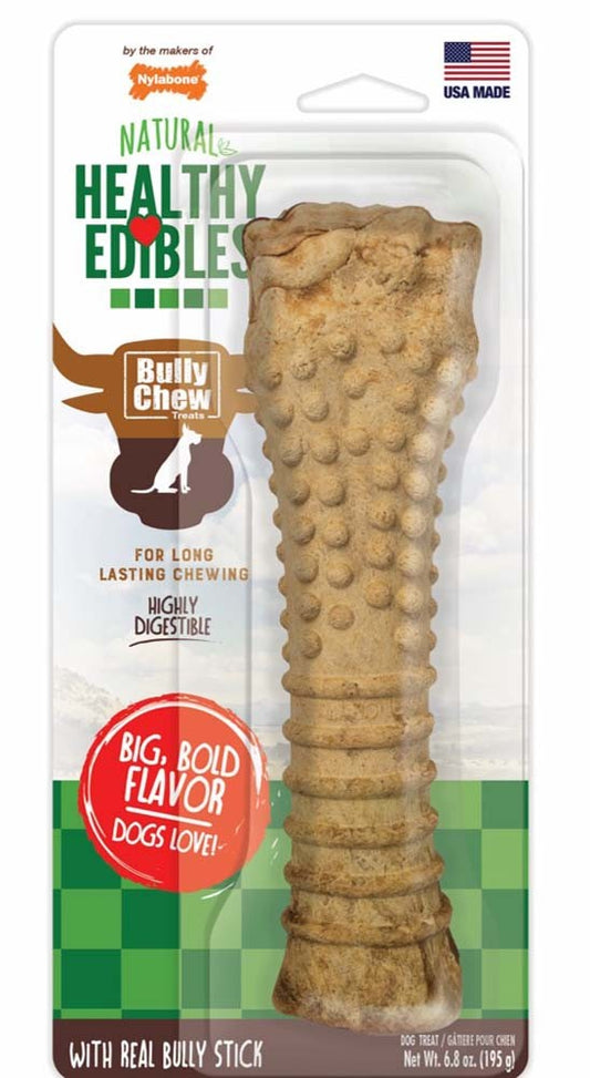 Nylabone Healthy Edibles Bully Chews Natural Dog Treats Made With Real Bully Stick 1 Count Souper - 50+ Lb