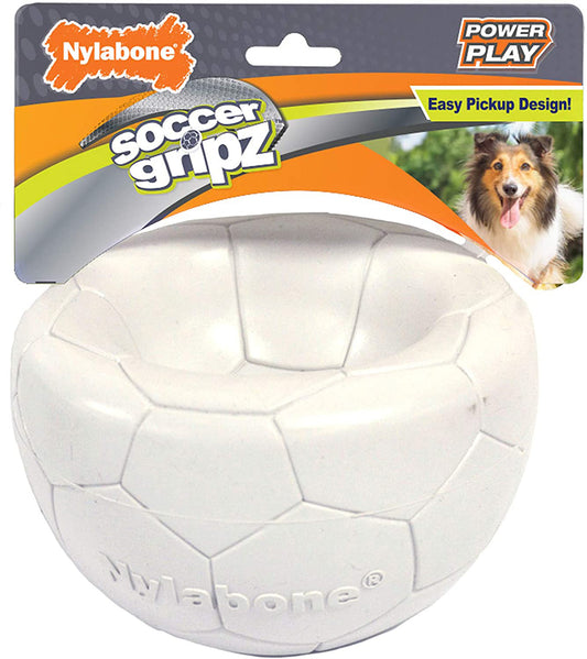 Nylabone Power Play Gripz Dog Soccer Ball Toy with Easy Pickup Design Soccer, 1ea/Medium 1 ct