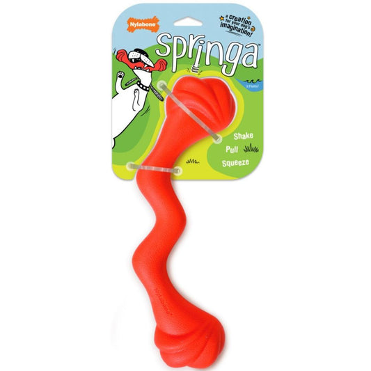 Nylabone Springa Interactive Dog Toy for Dog Enrichment � Lightweight Squishy Dog Pull Toy for Creative Play & Dog Exercise Springa 1ea