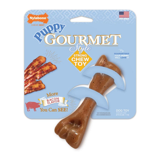 Nylabone Puppy Gourmet Style Strong Chew Toy Femur Bacon 1ea/SMall/Regular (1 ct)