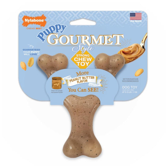 Nylabone Puppy Gourmet Style Strong Chew Toy Wishbone Peanut Butter 1ea/SMall/Regular (1 ct)