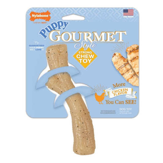 Nylabone Puppy Gourmet Style Strong Chew Toy Stick Chicken 1ea/Medium/Wolf (1 ct)