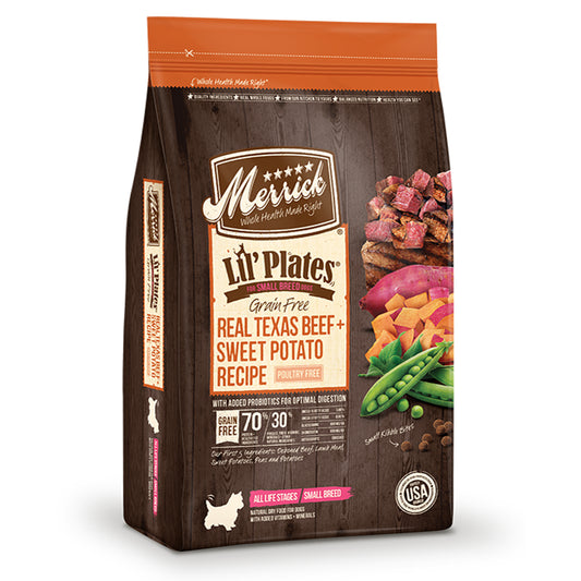 Merrick Lil' Plates Grain Free Real Texas Beef and Sweet Potato Recipe 4 Lbs