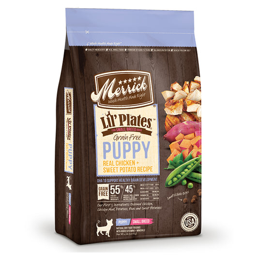 Merrick Lil' Plates Grain Free Puppy Real Chicken and Sweet Potato Recipe 4 Lbs