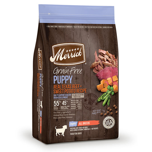 Merrick Grain Free Real Texas Beef and Sweet Potato Puppy Recipe 12 Lbs