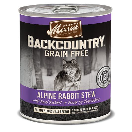 MERRICK DOG BACKCOUNTRY GRAIN FREE RABBIT STEW 12.7OZ (Case of 12)