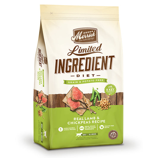 Merrick Limited Ingredient Diet Grain Free Real Lamb and Chickpeas Recipe 4Lb