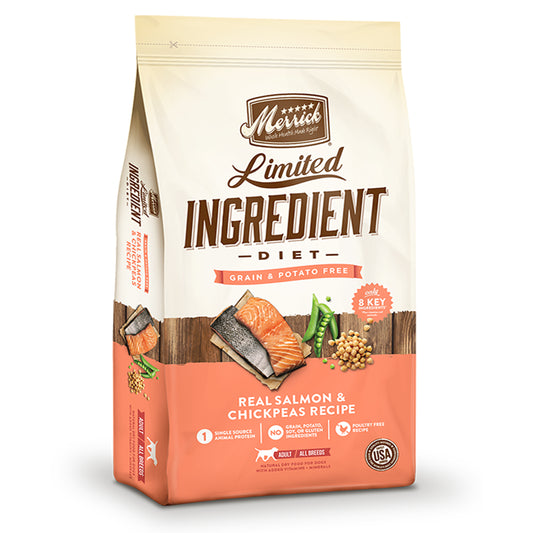 Merrick Limited Ingredient Diet Grain Free Real Salmon and Chickpeas Recipe 12Lb
