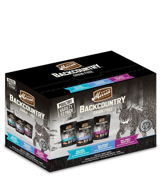 MERRICK CAT BACKCOUNTRY POULTRY 3OZ VARIETY PACK