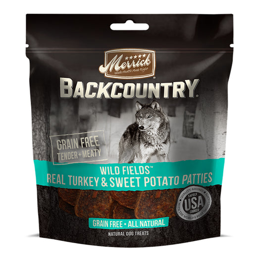 Merrick Backcountry Wild Fields Real Turkey and Sweet Potato Patties 4 Oz.(Case Of 6)