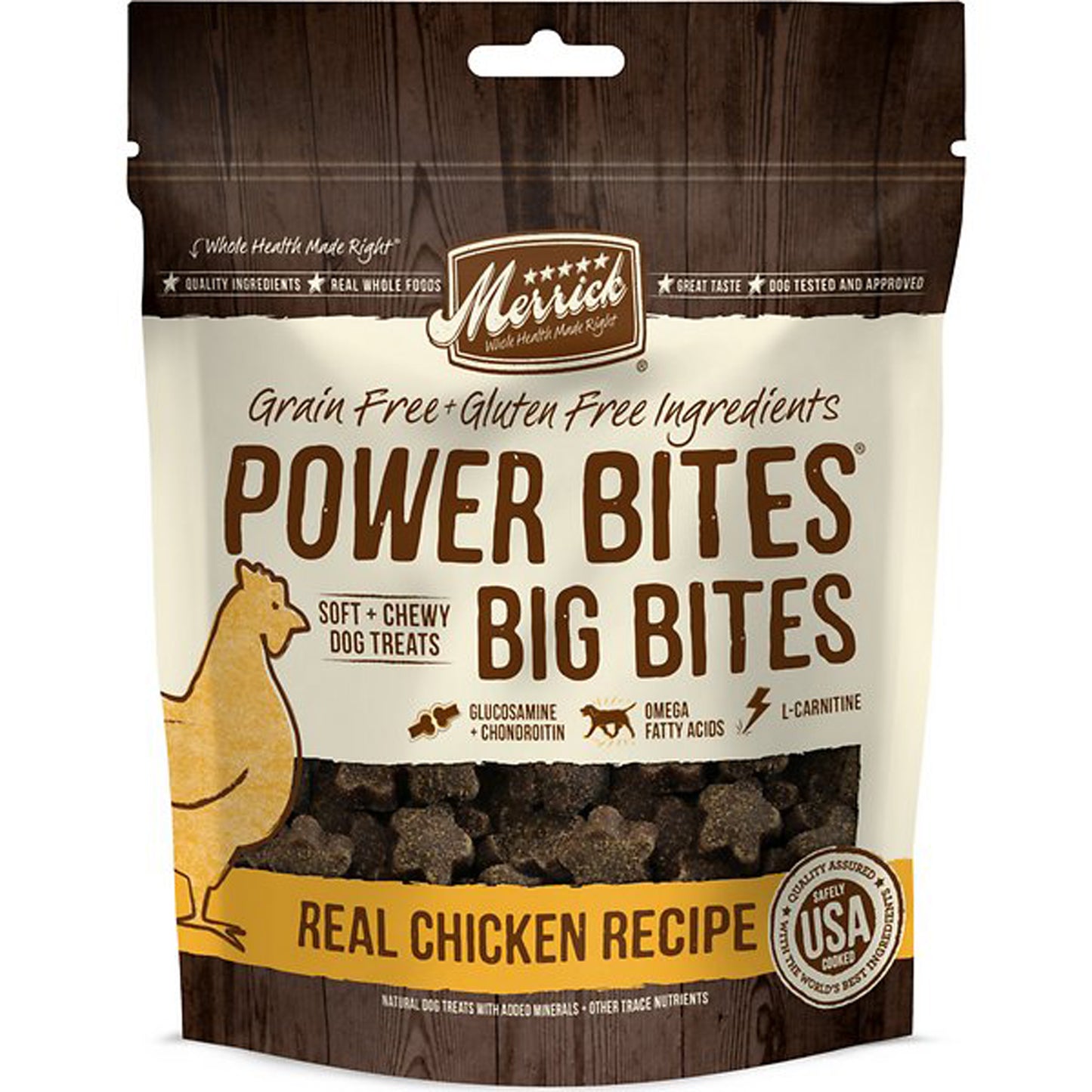 MERRICK DOG POWER BITES BIG CHICKEN 6OZ