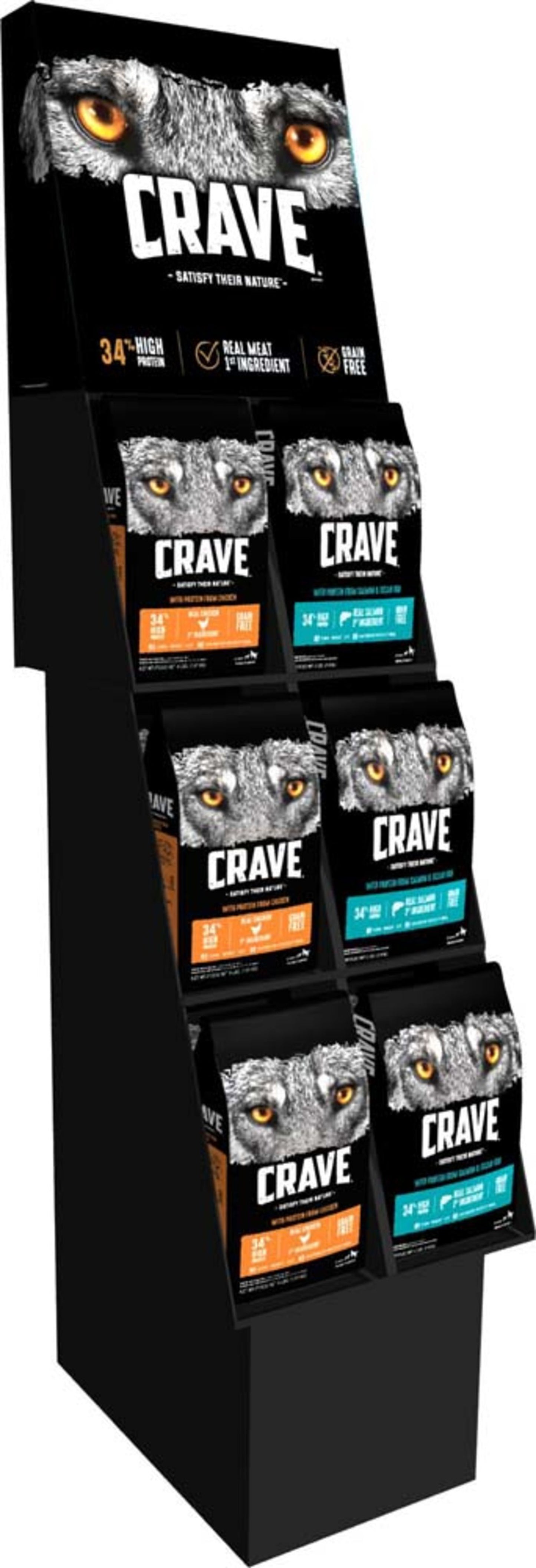 Crave Chicken & Salmon/Oceanfish Dry Dog Food Display 4 lb 12 Count