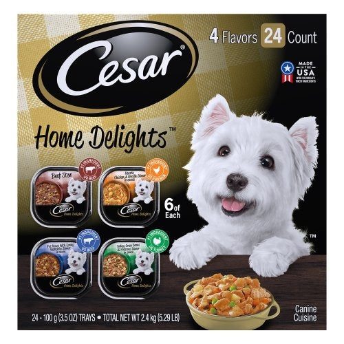 Cesar Filets In Gravy Prime Rib Flavor Wet Dog Food 24Ea/3.5 Oz, 24 Pk