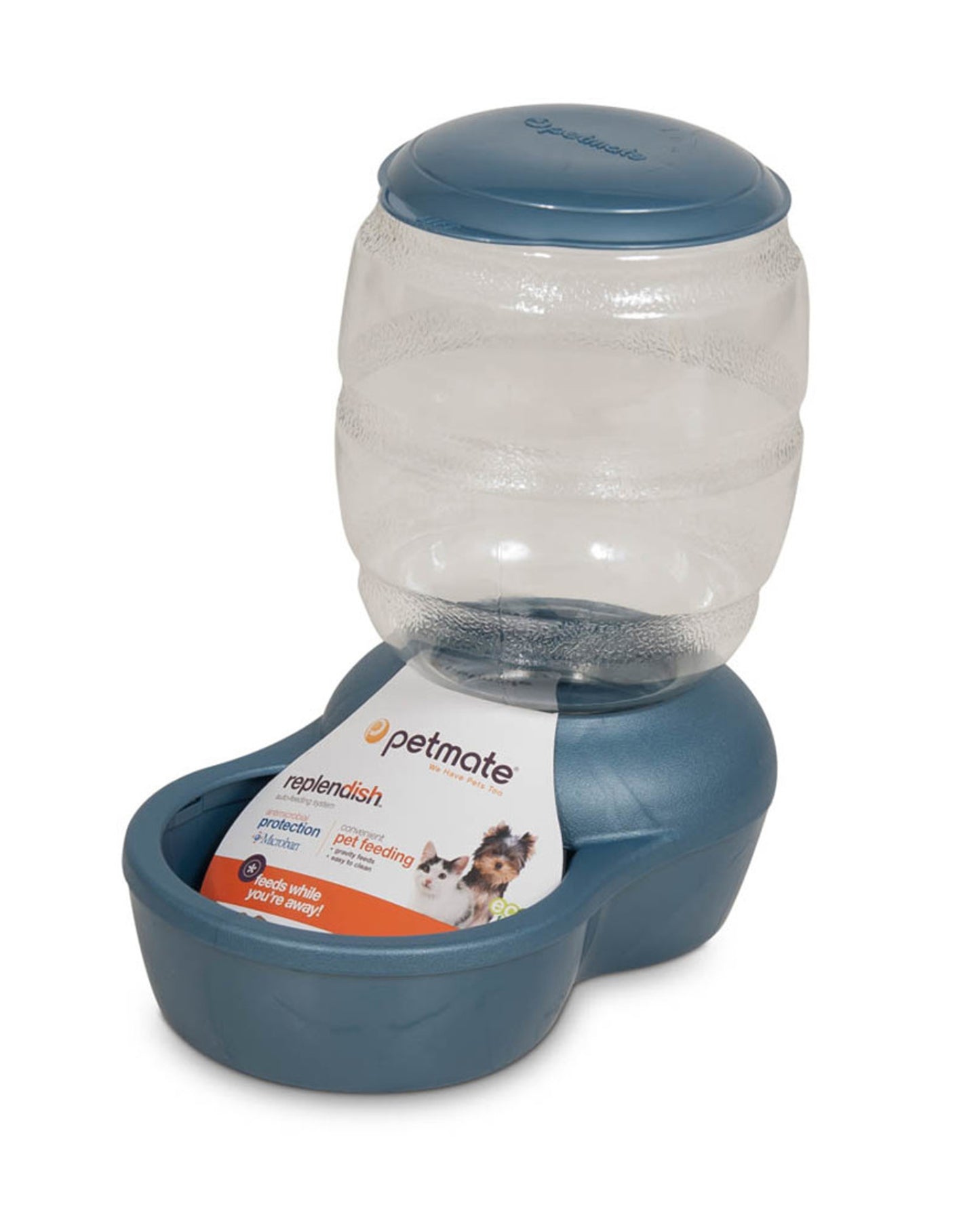 Petmate Replendish Feeder with Microban Pearl Peacock Blue Extra-Small