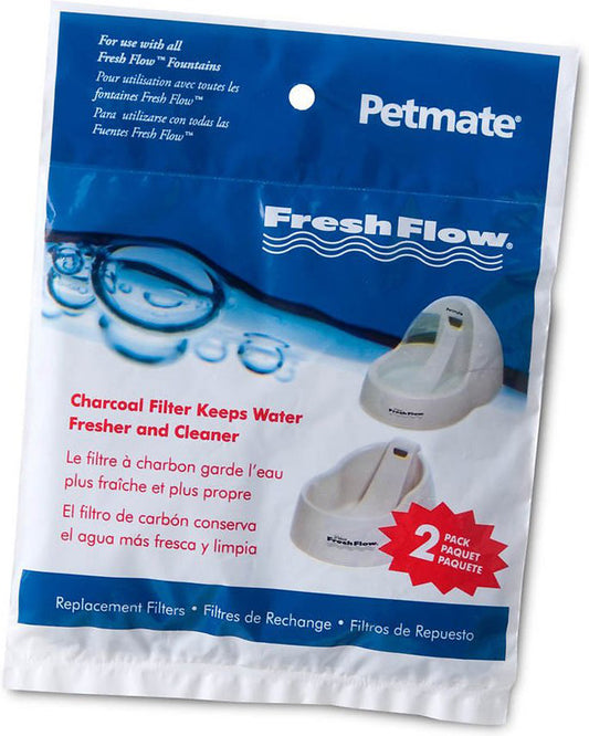 Petmate Fresh Flow Replacement Charcoal Filter Black, Grey 2 Pack