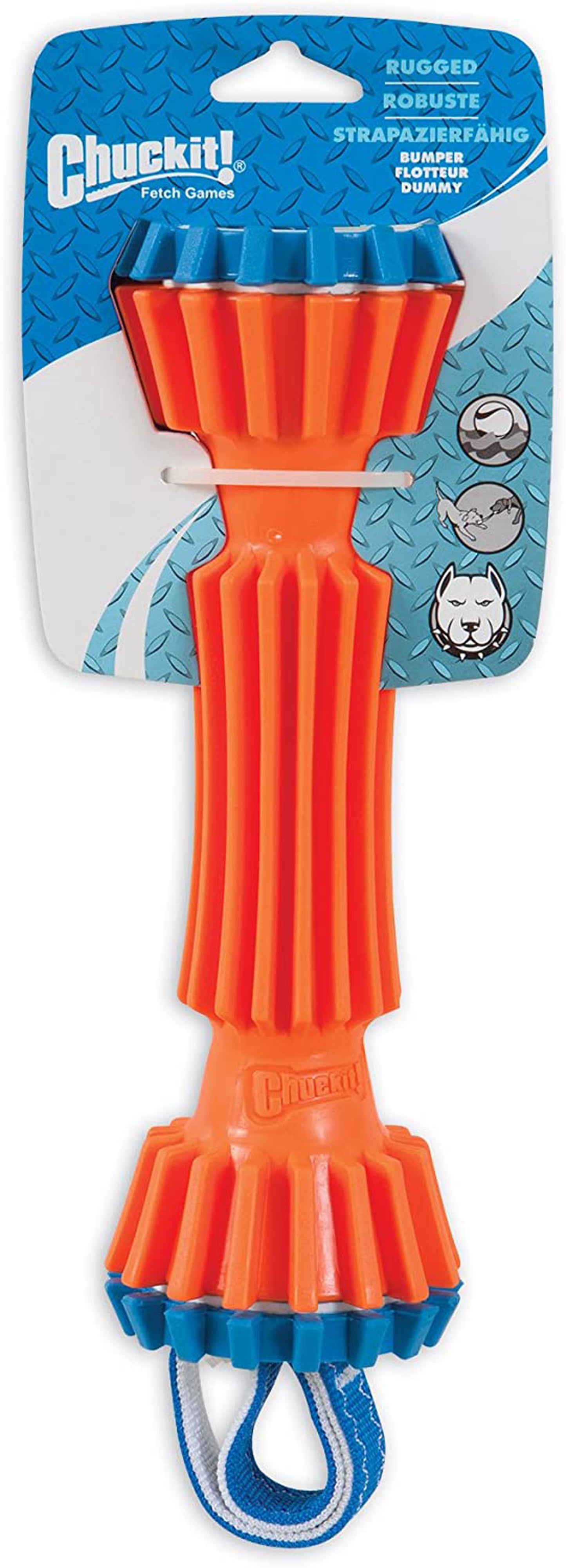 Chuckit! Rugged Bumper Dog Toy Blue, Orange Small