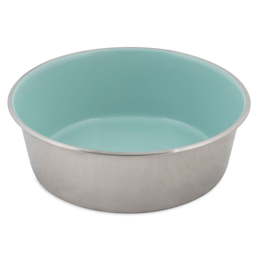Petmate Painted Stainless Steel Bowl Eggshell Blue, 1ea/8 Cup