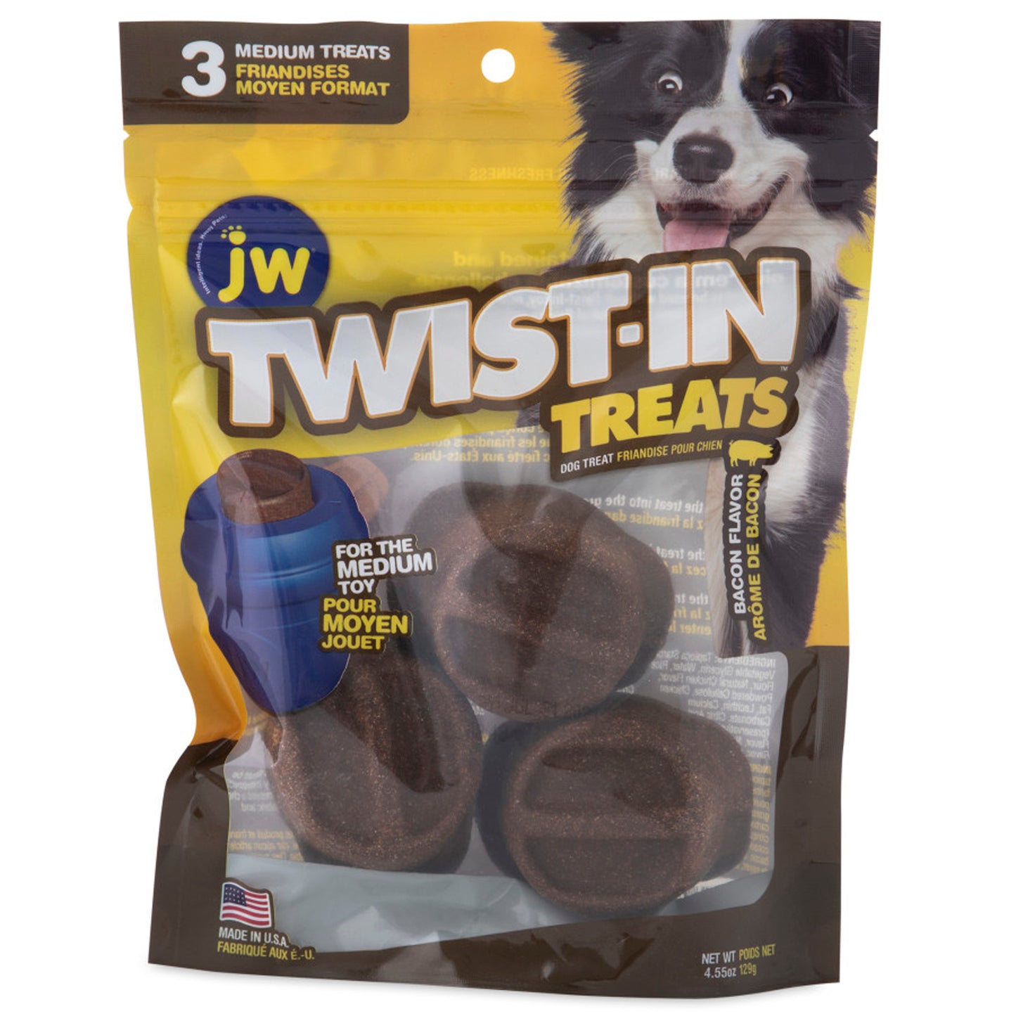 JW Pet Twist-In Treat Refill Bacon Flavor Medium, 3pk