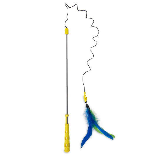 JW Pet Telescopic Fluttery Feather Wand Cat Toy 1ea/One Size