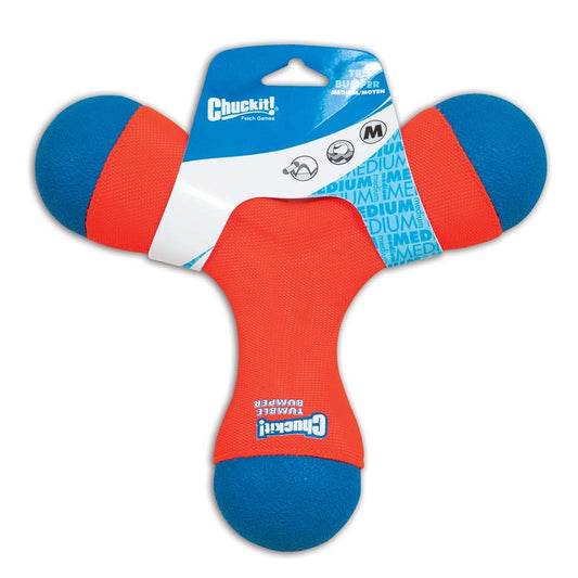 Chuckit! Tri-Bumper Dog Toy Blue, Orange Medium