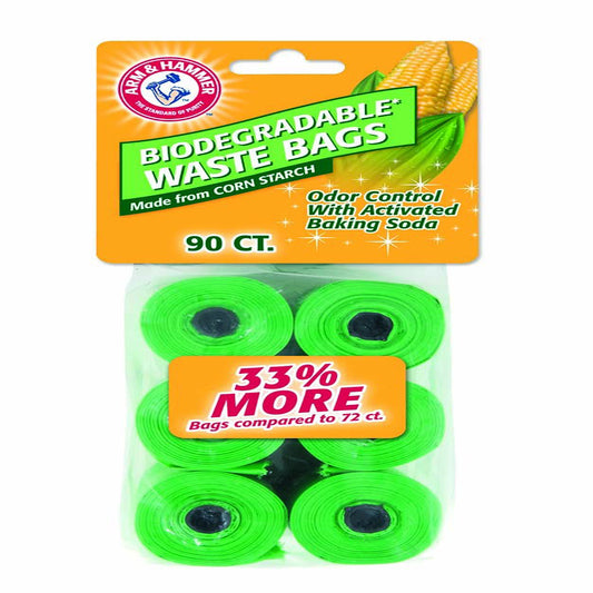 Arm & Hammer Disposable Corn Starch Waste Bags Refills Green 90 Count