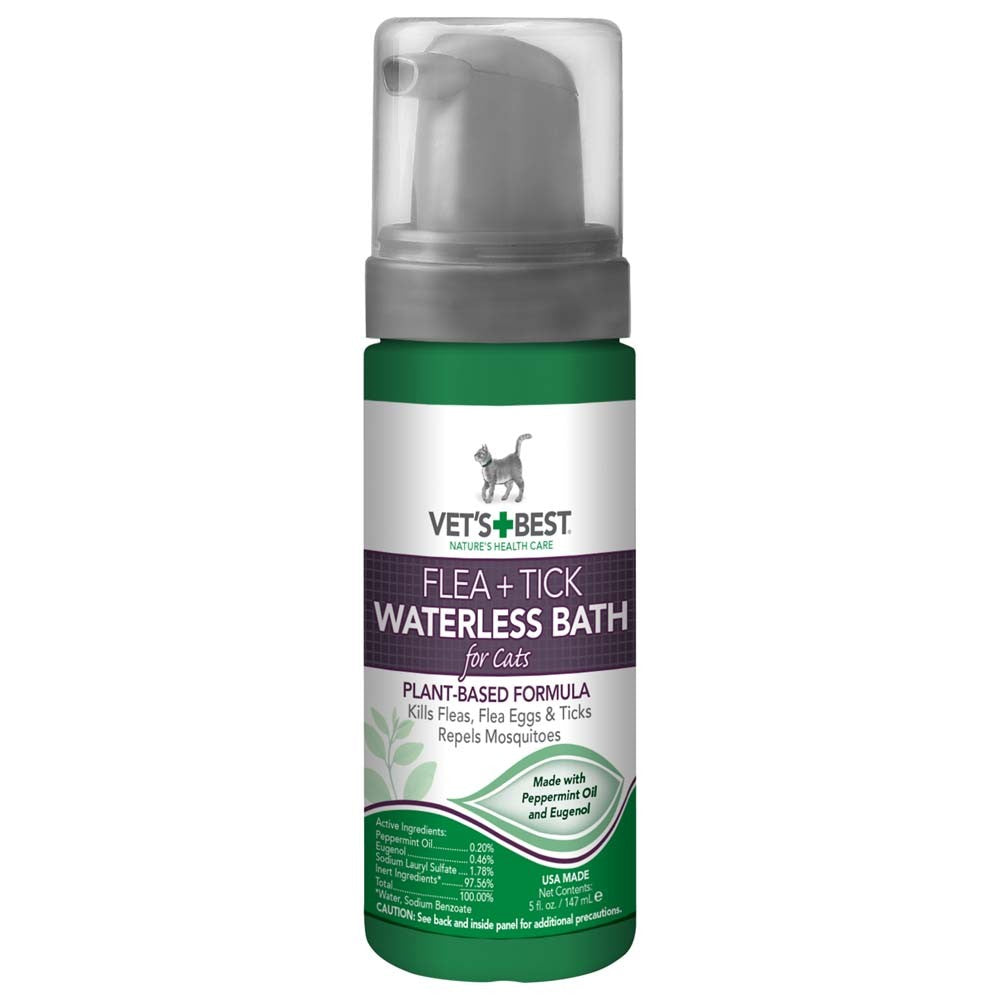 Vet's Best Flea & Tick Cat Waterless Bath Foam 5 oz