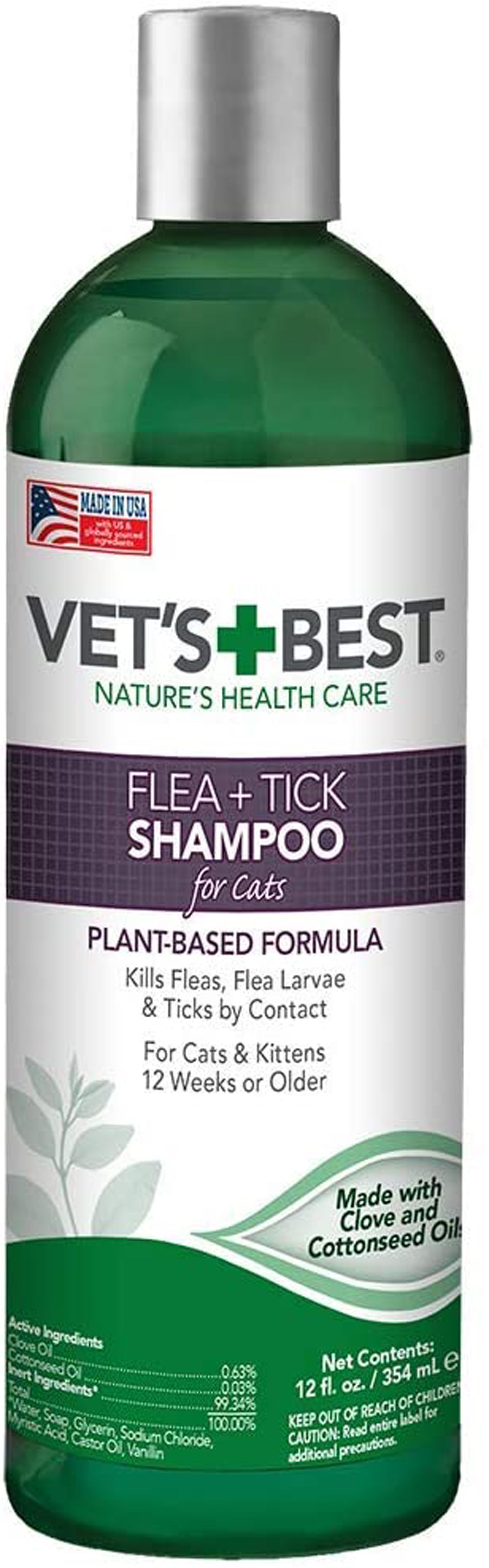 Vet's Best Flea and Tick Shampoo for Cats 12 Fl. oz