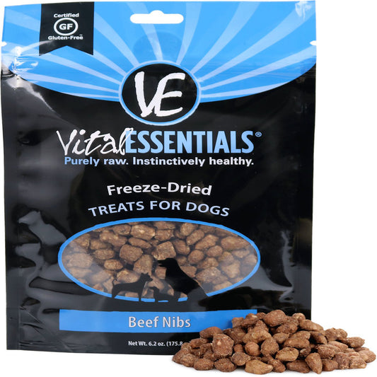 Vital Essentials Beef Nibs Freeze-Dried Raw Dog Treats, 6.2Oz
