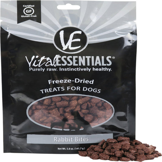 Vital Essentials Rabbit Bites Freeze-Dried Raw Dog Treats, 5Oz