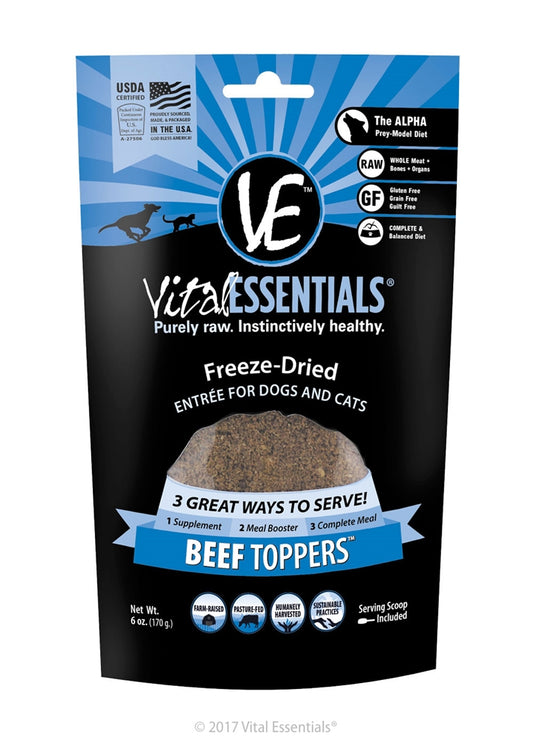 Vital Essentials Freeze-Dried Beef Toppers 6 Oz