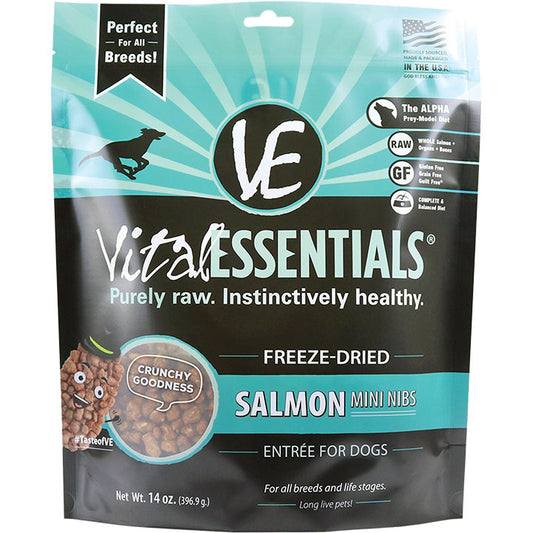 Vital Essentials Dog Freeze-Dried Mini Nibs Salmon 14Oz