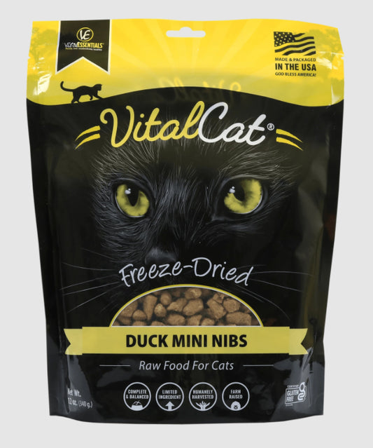 Vital Essentials Freeze Dried Feline Delightful Duck - Nibblets 12Oz