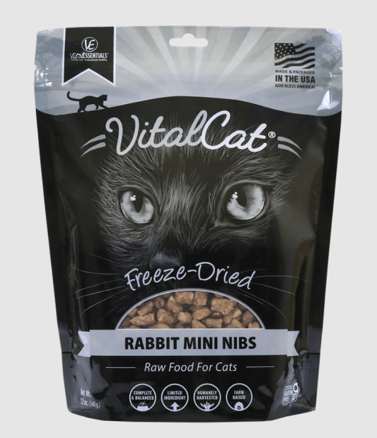 Vital Essentials Freeze Dried Feline Rabbit - Nibblets 12Oz