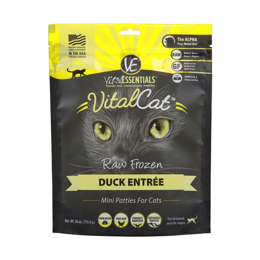 Vital Essentials Cat Freeze Dried Mini Patty Duck 8 Oz.