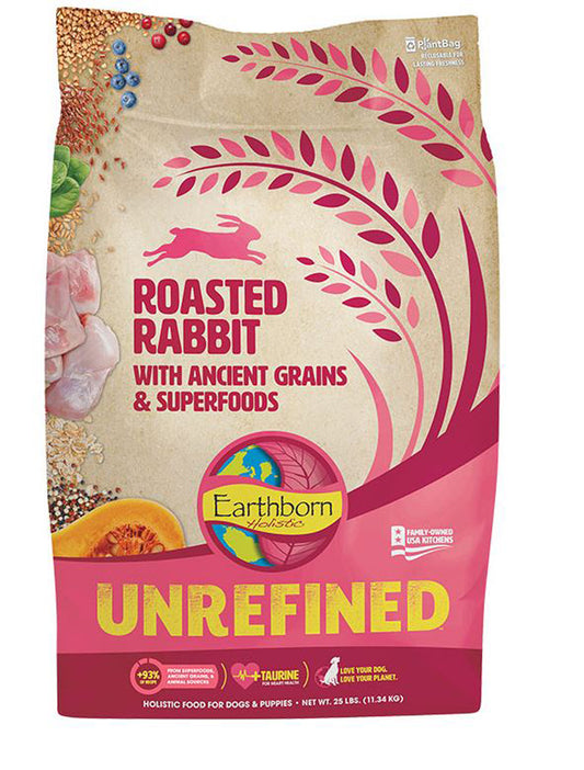 Earthborn Dog Unrefined Roasted Rabbit with Ancient Grains 25lbs.