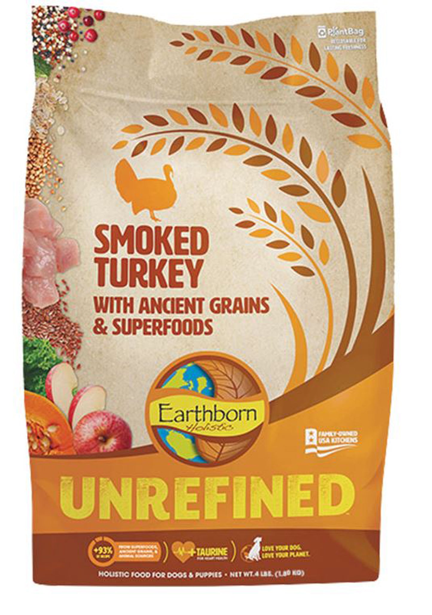 Earthborn Dog Unrefined Smoked Turkey with Ancient Grains 12.5lbs.