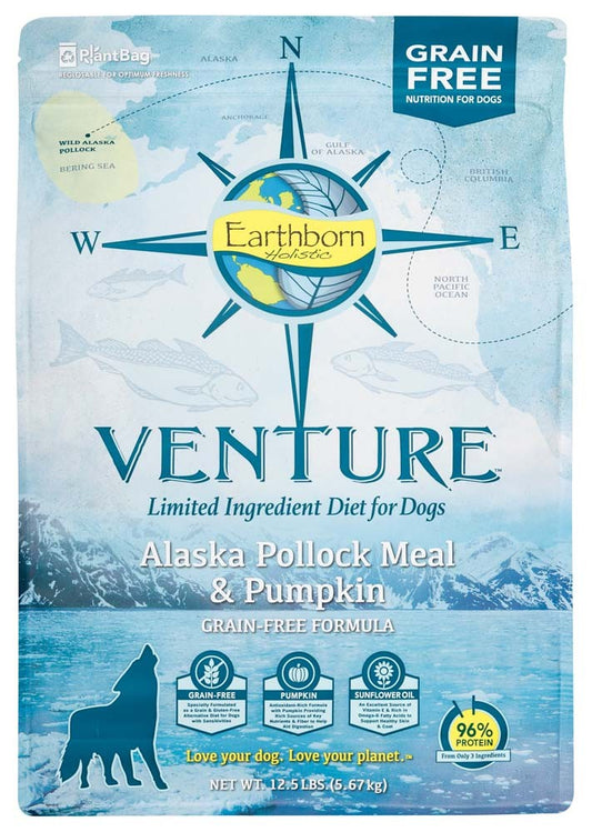 Earthborn Holistic Venture Grain Free Pollock and Pumpkin 12.5Lb
