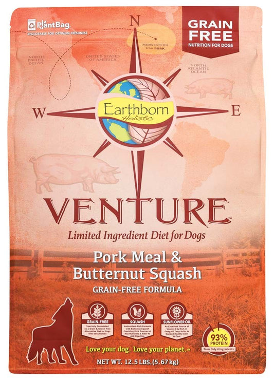 Earthborn Holistic Venture Grain Free Pork and Butternut Squash 12.5Lb
