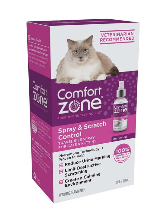 Comfort Zone Scratch Deterrent and Cat Calming Spray, 2 ounces or 59.2 mL