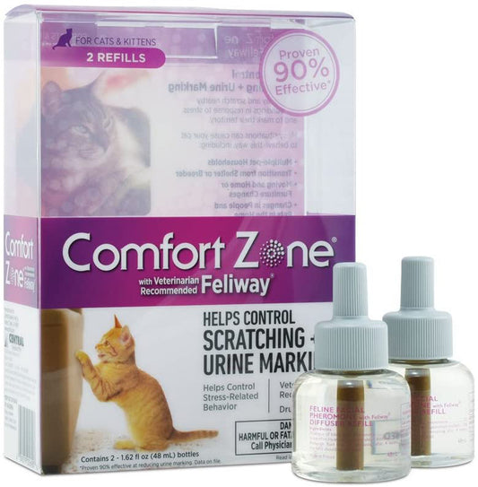 Comfort Zone Cat Calming Diffuser Refill, 48 ml-2 Pack, 60 Day Use 2 Pack