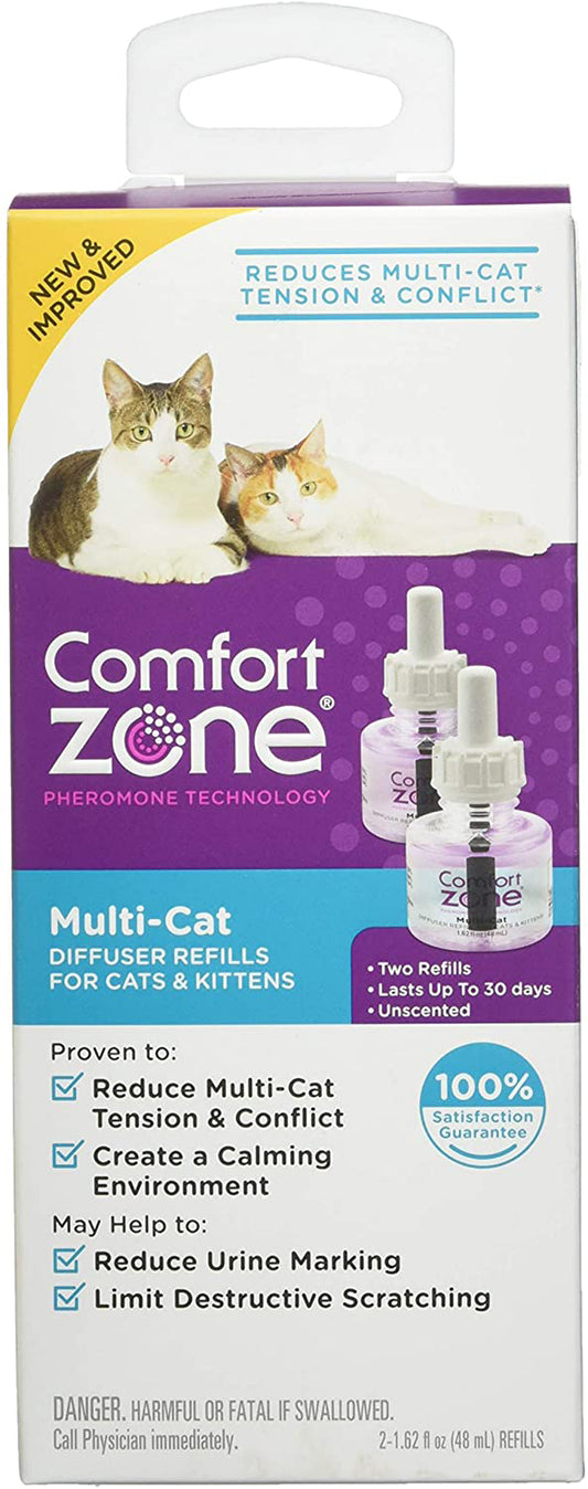 Comfort Zone Multicat Calming Diffuser Refill, 48 ml-2 Pack, 60 Day Use 2 pack