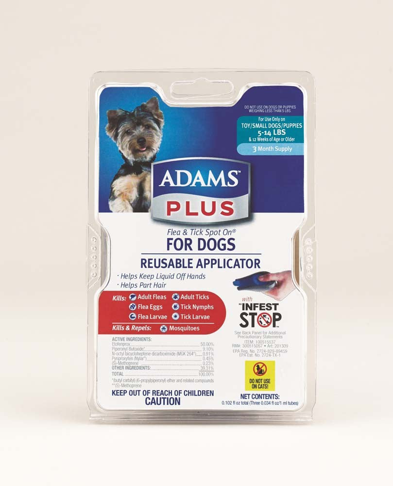 Adams Plus Flea and Tick Spot On Dog Small 3 Month With Applicator