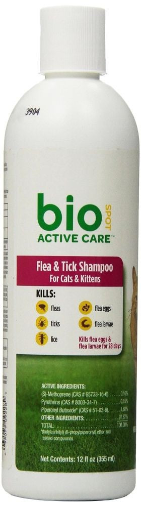 Bio Spot Active Care F&T Shampoo Cats Kittens 12/12Oz